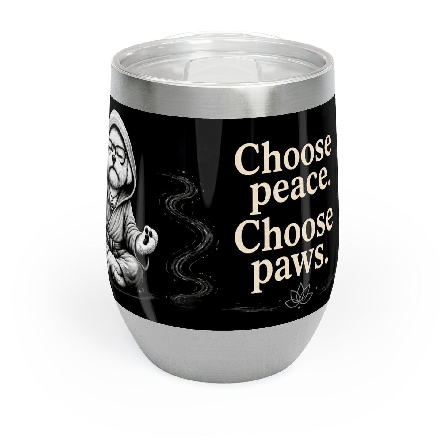 Choose Peace, Choose Paws – 12 oz Insulated Tumbler