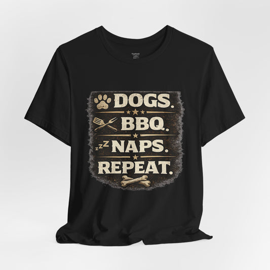 Dogs BBQ Naps Repeat T-Shirt