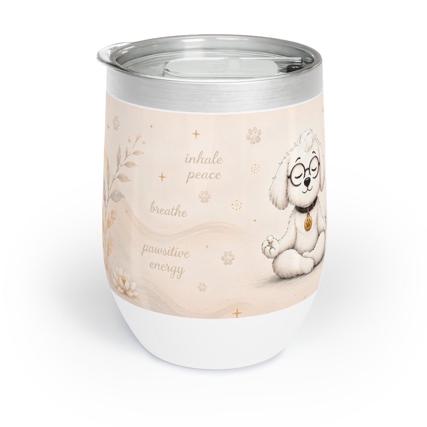 Be Grateful Stay Present Stay Woofy – 12 oz Insulated Tumbler.