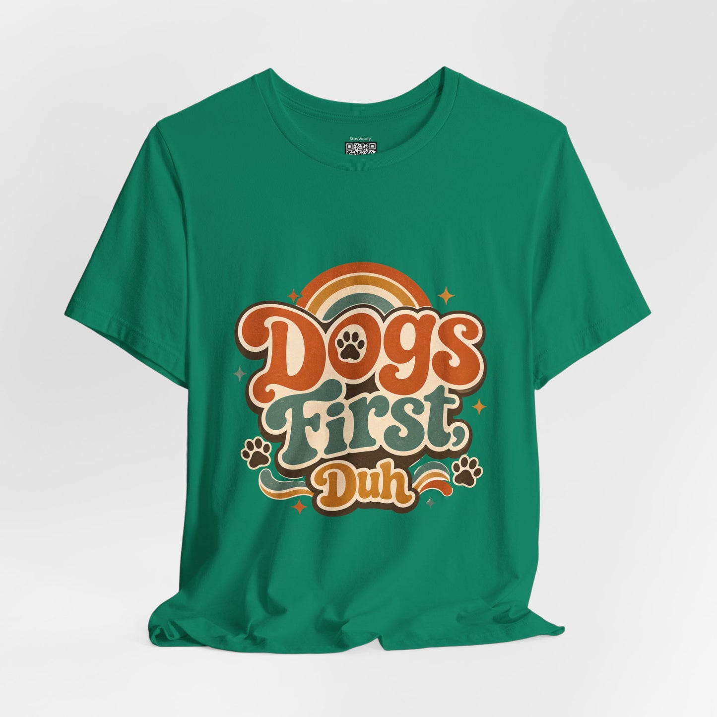 Dogs First Duh  Retro - Tee Shirt