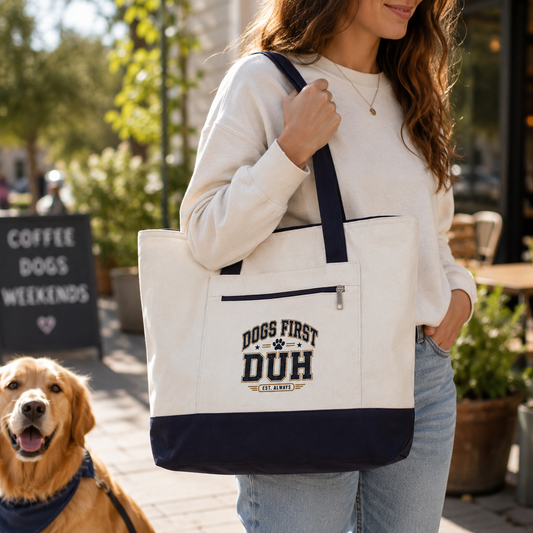 Dogs First, Duh Everyday Tote Bag