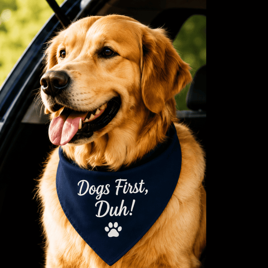 Dogs First, Duh Navy— Dog Bandana